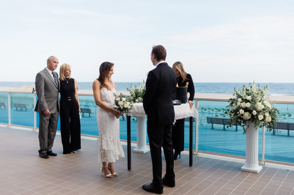 Intimate wedding ceremony in long beach, ny